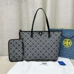 TORY BURCH SMALL T MONOGRAM ZIP TOTE